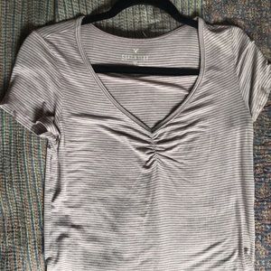 American eagle Dusty lavender striped tee
